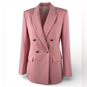 Zara Pink Double-Breasted Blazer